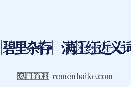 碧里杂存·满江红近义词是什么意思的图片